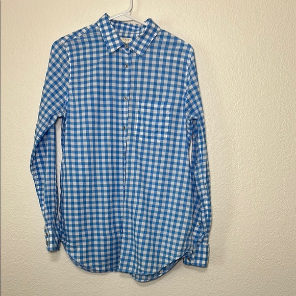 J. Crew Blue Checkered Shirt M - Picture 1 of 7